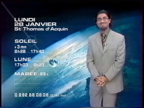 TF1 - 27 Janvier 2002 - Pubs, météo (Sébastien Folin), teaser, début Ciné Dimanche