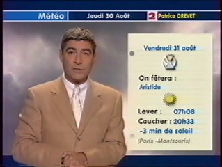France 2 - 30 Août 2001 - Teasers, pubs, JT Nuit, météo (Patrice Drevet)