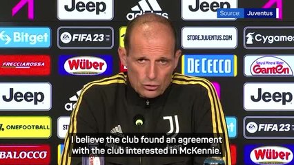 Download Video: Allegri confirms Juventus 'found an agreement' for McKennie