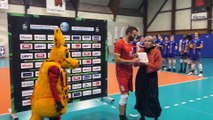 Manu Ragondet et Jocelyn Trillon après la victoire de Martigues Volley contre France Avenir