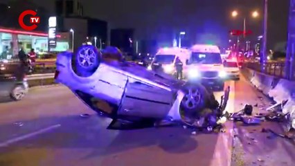 Kadıköy D-100 Karayolu'nda otomobil takla attı: 3 yaralı