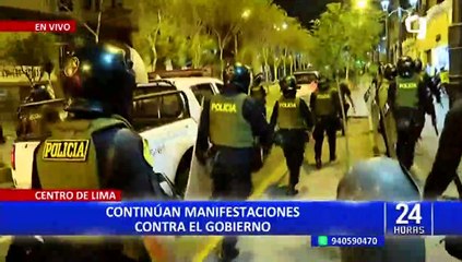 Centro de Lima: continúan manifestaciones contra el gobierno de Dina Bolaurte