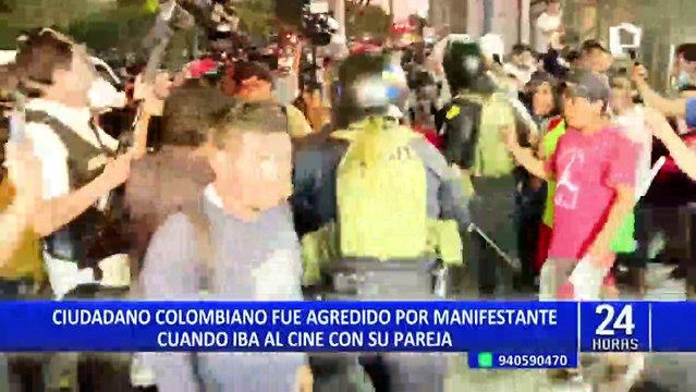 Extranjero denuncia que fue agredido por manifestante durante protestas en el centro de Lima