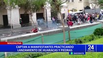 Vivienda es implementada para que manifestantes practiquen su puntería para lanzar piedras