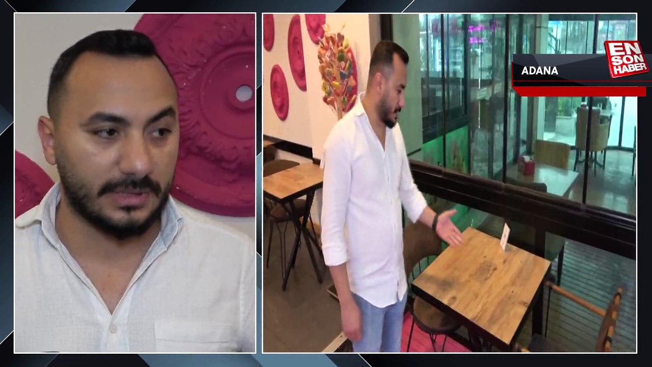 Adana'da işe alınmayınca masalara tükürdü