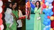 Shilpa Shetty Green Dress में लगी Gorgeous, Daughter Samisha का रोते हुए छुपाया मुंह Video Viral ।