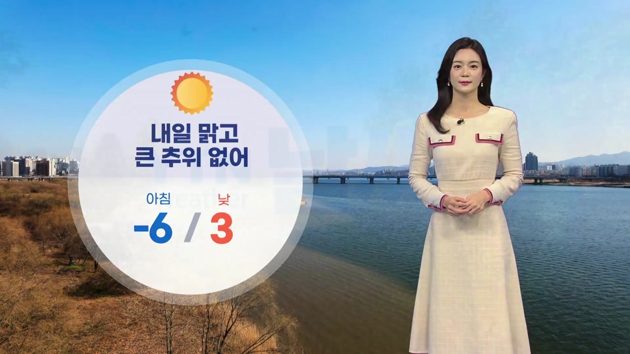 [날씨] 내일 맑고 큰 추위 없어...밤까지 중부 곳곳 약한 눈 / YTN