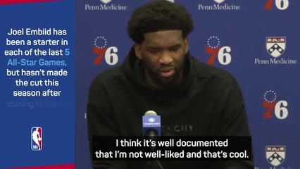 Embiid happy to keep being an 'a**hole' after All-Star starter snub