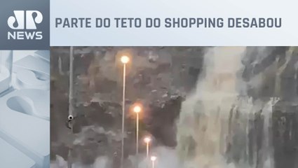 Forte chuva intensifica cachoeira e alaga Shopping Nova Iguaçu