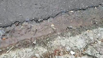 Via é bloqueada com cones após grande vazamento de água