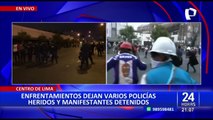 Centro de Lima: 20 policías heridos y varios detenidos dejan enfrentamientos