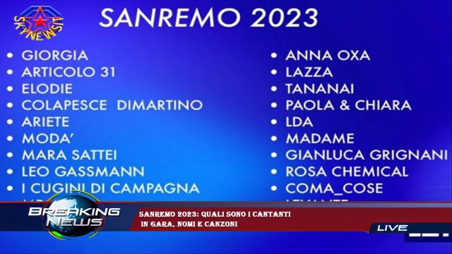 Sanremo 2023: quali sono i cantanti in gara, nomi e canzoni