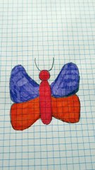 red drawing butterfly