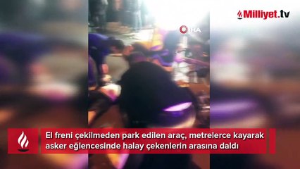El freni çekilmeyen araç asker eğlencesine daldı! 1 kişi hayatını kaybetti