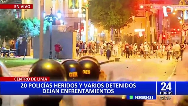 Centro de Lima: 20 policías heridos y varios detenidos dejan enfrentamientos