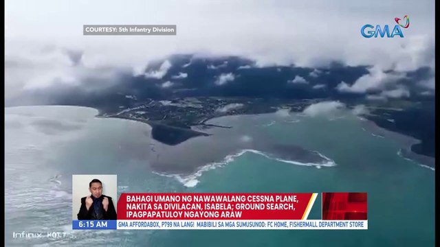 Bahagi umano ng nawawalang Cessna plane, nakita sa Divilacan, Isabela; Ground search, ipagpapatuloy ngayong araw | UB