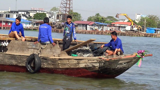 One of the oldest boat in Koh Kret Thailand