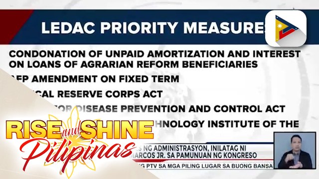 Ilang priority bills ng administrasyon, inilatag ni Pang. Ferdinand R. Marcos Jr. sa pamunuan ng Kongreso