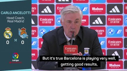 Télécharger la video: 'A lot of football to be played' - Ancelotti unfazed by trailing Barca in LaLiga title race