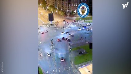 Drink driver crashes Maserati right in front of police car