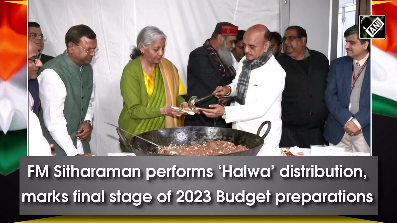 FM Sitharaman performs ‘Halwa’ distribution, marks final stage of Budget 2023 preparations