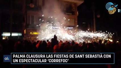 Palma clausura las fiestas de Sant Sebastià con un espectacular 'correfoc'