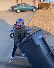 7 year old sets up his own dust bin collection business ! 