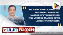 Presidential son Vinny Marcos, naglilingkod ngayon bilang intern sa opisina ni House Speaker Romualdez