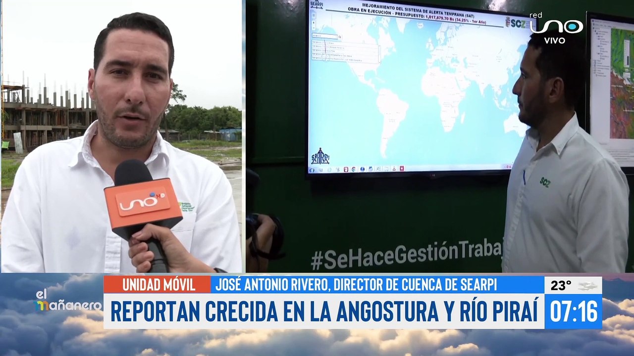 Searpi reporta crecida del río Piraí y río Grande tras intensa lluvia