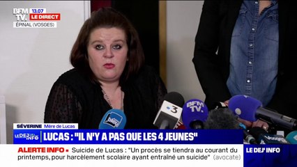 "Je n'en veux à personne", affirme la mère de Lucas, 23 jours après le suicide de son fils, victime de harcèlement scolaire