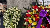 Funerali Carlo Tavecchio: la corona di fiori della Lazio