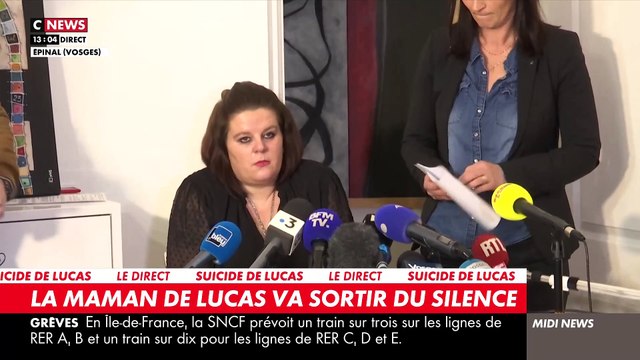 Emotion - La mère de Lucas, 13 ans, qui s'est suicidé craque en pleine conférence de presse: Je suis désolée car je n'ai pas pu le sauver - VIDEO