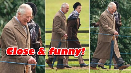 King Charles attends Sandringham church service with Princess Anne