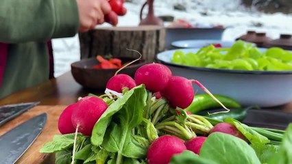 Lamb Neck with Vegetables in a Cauldron - VERY TENDER! Village Family Cooking