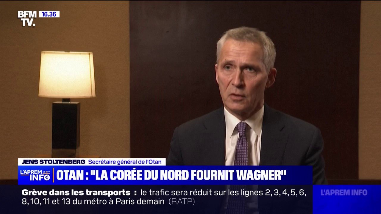 Jens Stoltenberg, secrétaire général de l'Otan: "Nous savons que la Corée du Nord fournit des roquettes au groupe Wagner"