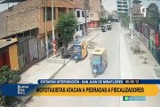 Mototaxistas atacan a pedradas a fiscalizadores para evitar que sus unidades sean llevadas a depósito