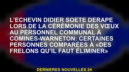 L'alderman didier soete glisse lors de la cérémonie des vœux au personnel municipal de Comins-Warnet