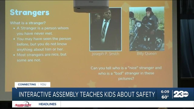Interactive assembly teaches kids about safety