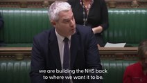 Health secretary says NHS is being built ‘back to where we want it to be’