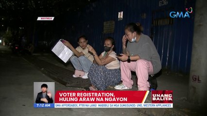 Voter registration, huling araw na ngayon | UB
