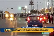 Protestas en Ica: manifestantes vuelven a bloquear Panamericana Sur tras dos horas de tregua