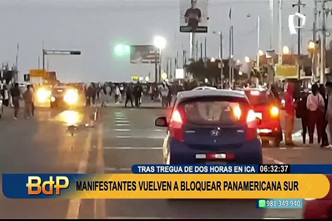 Protestas en Ica: manifestantes vuelven a bloquear Panamericana Sur tras dos horas de tregua