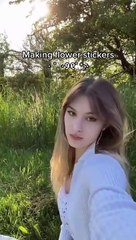 Making flower stickers.