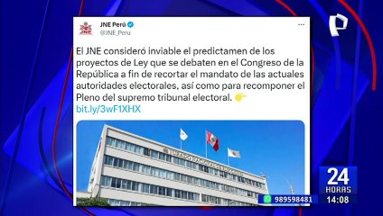 JNE considera inviable proyectos de ley para recortar el mandato de autoridades electorales