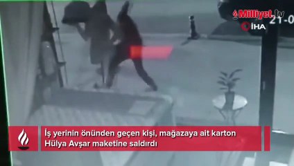 Hırsını Hülya Avşar maketinden çıkardı