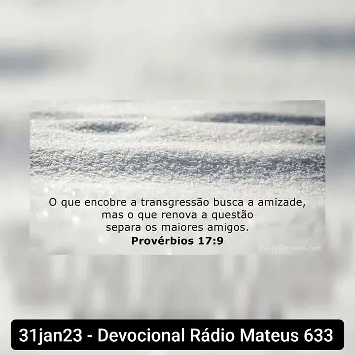31jan23 - Devocional Rádio Mateus 633