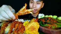MUKBANG ASMR | TUTORIAL NGABISIN NASI SE MEGICOM CEKER MERCON PEDAS MAKSIMAL, BALADO BATANG PEPAYA