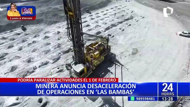 Minera Las Bambas anuncia desaceleración en sus operaciones