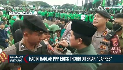 Begini Ekspresi Erick Thohir saat Diteriaki Capres di Harlah PPP