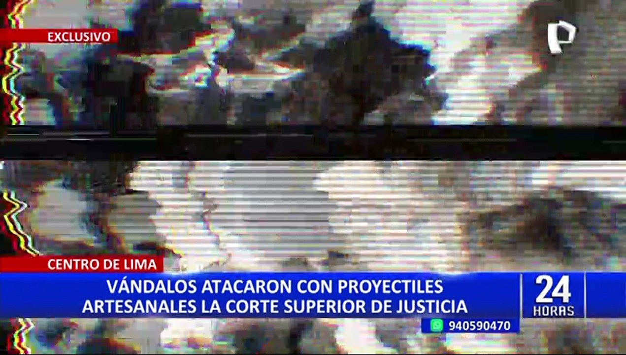 ¡EXCLUSIVO! Vándalos atacaron con proyectiles artesanales la Corte Superior de Justicia